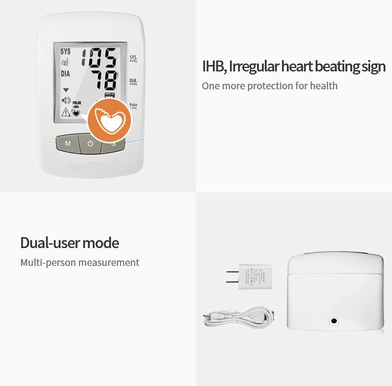 Medical Upper Arm Clinical Bluetooth Proved Digital Upper Arm Heart Rate Blood Pressure Monitor with CE&ISO