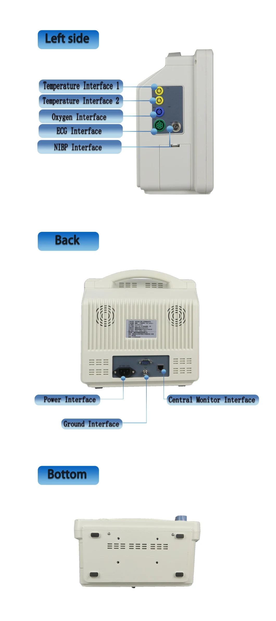 China Supplier Vital Sign Delivery Fast Medical Diagnosis Equipment Patient Monitor