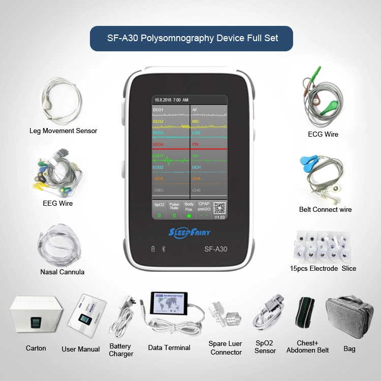 Factory Portable Easy Use 28 Parameters Sleep Apnea Monitor for Home and Hospital