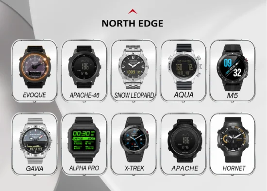 North Edge Deportes al aire libre Multifunción Reloj electrónico digital Reloj GPS Altímetro Barómetro, Brújula SpO2 Monitor Monitor de ritmo cardíaco Reloj Inteligente