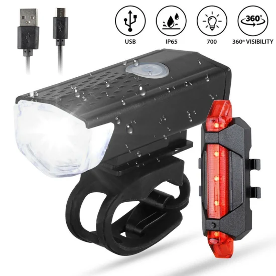 Recargable ciclismo luz trasera LED bicicleta luz delantera cabeza lámpara USB MTB carretera bicicleta faro