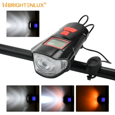 Fabricante de luces de bicicleta Brightenlux Luz de bicicleta frontal recargable por USB Wholsale con bocina